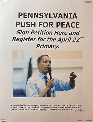 "Pennsylvania Push for Peace." Table-Top 2012 Pennsylvania Democratic Presidential Primary Voter ...