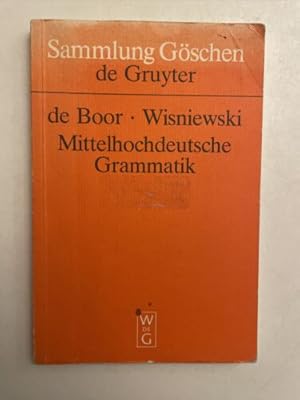 Bild des Verkufers fr Mittelhochdeutsche Grammatik zum Verkauf von Books.Unlimited