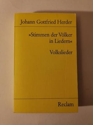 Imagen del vendedor de Stimmen der Vlker in Liedern: Volkslieder (Reclams Universal-Bi a la venta por Books.Unlimited