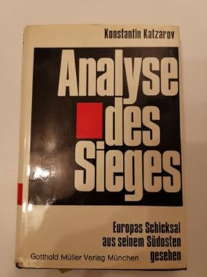 Imagen del vendedor de Analyse des sieges. Europas Schicksal aus dem Sdosten gesehen a la venta por Books.Unlimited