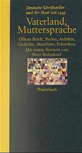 Seller image for Vaterland, Muttersprache: Deutsche Schriftsteller und ihr Staat seit 1945. Vorw. v. Peter Rhmkorf (Quartbuch) deutsche Schriftsteller und ihr Staat seit 1945 for sale by Books.Unlimited
