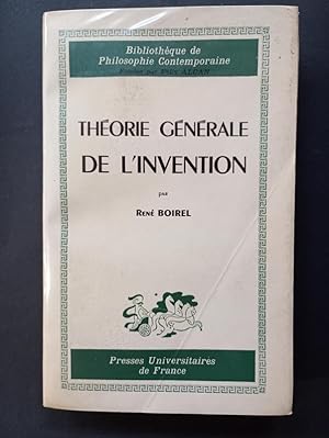 Imagen del vendedor de Thorie gnrale de l'invention a la venta por Librairie de l'Avenue - Henri  Veyrier