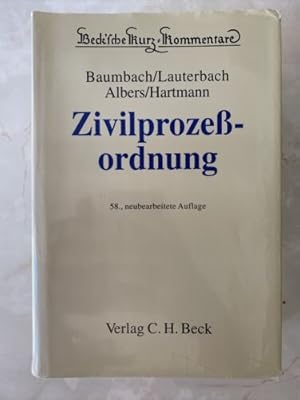 Immagine del venditore per Baumbach Lauterbach ua, Zivilprozeordnung, 58. neubearb. Auflage C.H. Beck 2000 venduto da Books.Unlimited