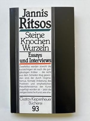 Immagine del venditore per Steine Knochen Wurzeln. Essays und Interviews Ritsos, Jannis und Asteris Kutulas venduto da Books.Unlimited