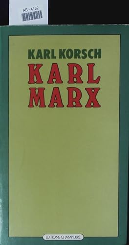 Image du vendeur pour Karl Marx. mis en vente par Antiquariat Bookfarm