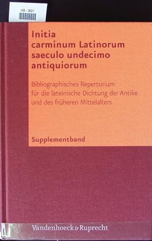 Bild des Verkufers fr Initia carminum Latinorum saeculo undecimo antiquiorum. zum Verkauf von Antiquariat Bookfarm