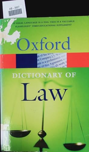 Imagen del vendedor de A dictionary of law. a la venta por Antiquariat Bookfarm
