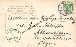 Original Postkarte an Luise Gräfin Schlieffen-Pappenheim zu Schloß Möhren /// Autograph signiert ...