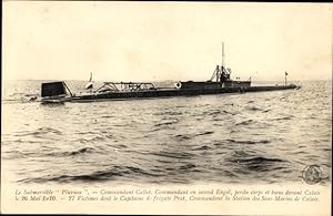 Ansichtskarte / Postkarte Französisches U Boot, Submersible Pluviose, Commandant Callot