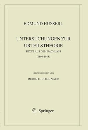 Seller image for Edmund Husserl. Untersuchungen zur Urteilstheorie for sale by BuchWeltWeit Ludwig Meier e.K.