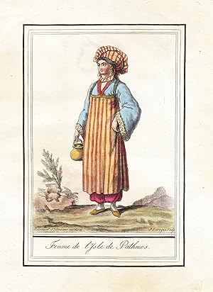 Seller image for Femme de l'Isle de Pathmos" - Greece Griechenland Tracht Trachten costume for sale by Antiquariat Steffen Vlkel GmbH