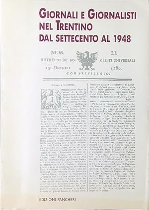 Giornali e giornalisti nel Trentino dal Settecento al 1948