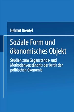 Seller image for Soziale Form und konomisches Objekt for sale by BuchWeltWeit Ludwig Meier e.K.