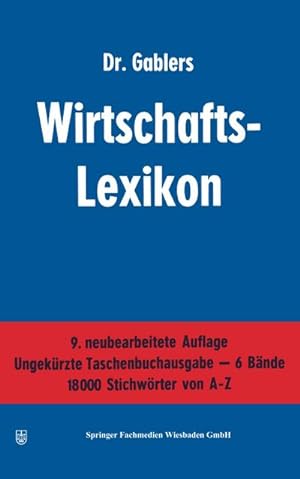 Immagine del venditore per Dr. Gablers Wirtschafts-Lexikon venduto da BuchWeltWeit Ludwig Meier e.K.
