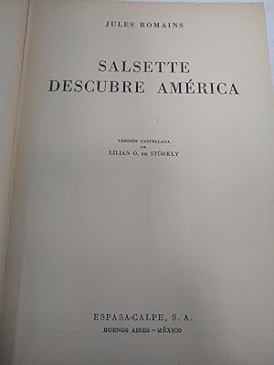 Imagen del vendedor de Salsette descubre America a la venta por SoferBooks