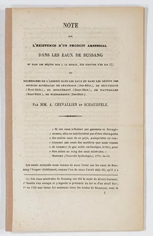 Note sur l'existence d'un produit arsenical dans les eaux de Bussang et dans les dépôts pris à la...