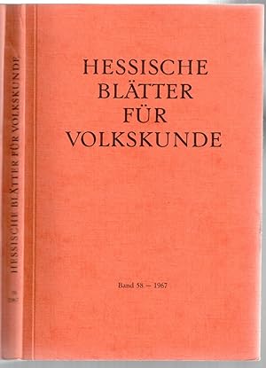 Seller image for Hessische Bltter fr Volkskunde; Band 58 for sale by Antikvariat Valentinska