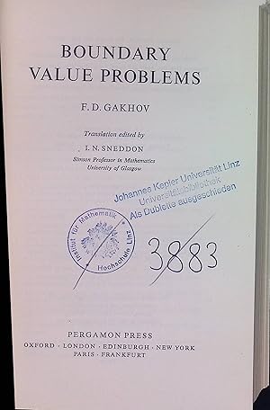 Bild des Verkufers fr Boundary Value Problems. Pure and Applied Mathematics, vol. 85 zum Verkauf von books4less (Versandantiquariat Petra Gros GmbH & Co. KG)