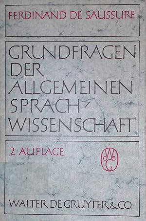 Bild des Verkufers fr Grundfragen der allgemeinen Sprachwissenschaft. zum Verkauf von books4less (Versandantiquariat Petra Gros GmbH & Co. KG)