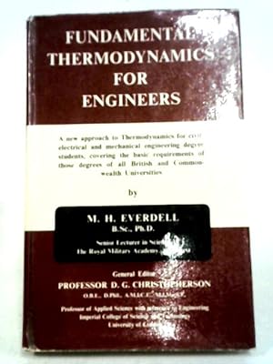 Imagen del vendedor de Fundamental Thermodynamics for Engineers a la venta por World of Rare Books
