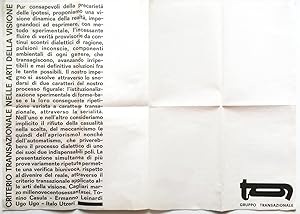 Manifesto Gruppo Transazionale Cagliari 1966. Fondato da Tonino Casula, Ermanno Leinardi, Ugo Ugo...