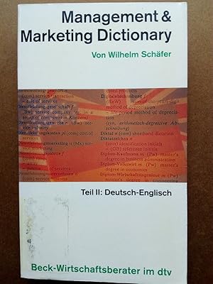 Image du vendeur pour Management & Marketing Dictionary II Deutsch-Englisch mis en vente par Versandantiquariat Jena