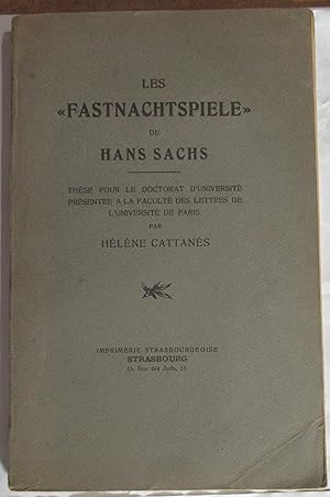 Les " Fastnachtspiele " de Hans Sachs