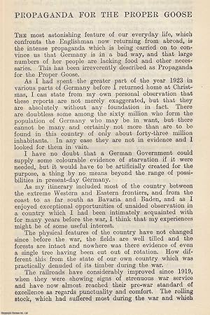 Imagen del vendedor de Propaganda for The Proper Goose. By Berliner. An original article from The National Review, 1924. a la venta por Cosmo Books