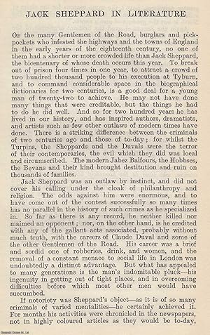 Seller image for Jack Sheppard in Literature. Notorious English thief and prison escapee. By W. Roberts. An original article from The National Review, 1924. for sale by Cosmo Books