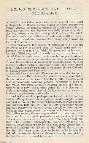 Seller image for Enrico Corradini, Italian novelist, essayist, journalist and nationalist political figure, and Italian Nationalism. By Roberto Cantalupo. An original article from The National Review, 1924. for sale by Cosmo Books