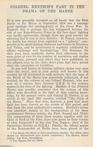 Seller image for Colonel Hentsch's Part in The Drama of The Marne. By E. W. Sheppard. An original article from The National Review, 1922. for sale by Cosmo Books