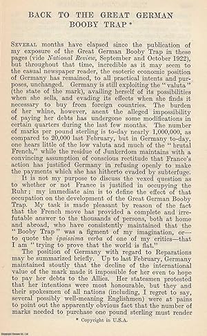 Imagen del vendedor de Back to The Great German Booby Trap. By C. Claxton Turner. An original article from The National Review, 1923. a la venta por Cosmo Books