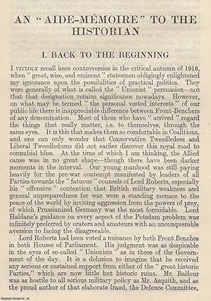 Imagen del vendedor de The Political Crisis of 1916. An Aide-Memoire to The Historian. By L. J. Maxse.An original article from The National Review, 1919. a la venta por Cosmo Books