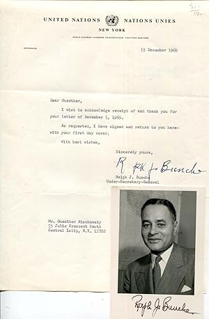 Immagine del venditore per Ralph J. Bunche Autograph | signed letters venduto da Markus Brandes Autographs GmbH