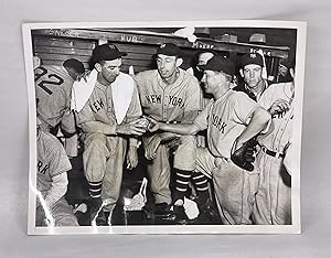 1937 Type 1 Photograph of Carl Hubbell Holding Ball After Winning Pennant-Clinching Game