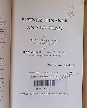 Seller image for Business Finance and Banking. for sale by books4less (Versandantiquariat Petra Gros GmbH & Co. KG)