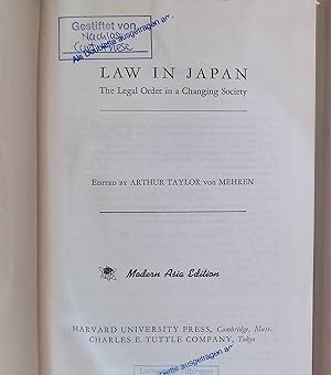 Immagine del venditore per Law in Japan: The Legal Order in a Changing Society. venduto da books4less (Versandantiquariat Petra Gros GmbH & Co. KG)