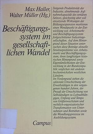 Seller image for Beschftigungssystem im gesellschaftlichen Wandel. for sale by books4less (Versandantiquariat Petra Gros GmbH & Co. KG)