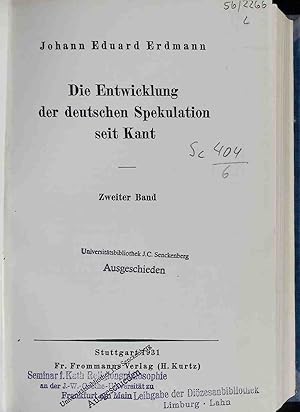 Bild des Verkufers fr Versuch einer wissenschaftlichen Darstellung der Geschichte der neueren Philosophie Faksimile-Neudruck BAND 6: Dritte Abteilung, Die Entwicklung der deutschen Spekulation seit Kant, Zweiter Band. zum Verkauf von books4less (Versandantiquariat Petra Gros GmbH & Co. KG)