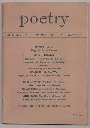 Seller image for Poetry Vol. 87 No. 2 November 1955 for sale by Jeff Hirsch Books, ABAA