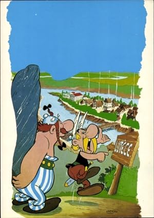 Imagen del vendedor de Knstler Ansichtskarte / Postkarte Uderzo, Asterix und Obelix, Hinkelstein, Lutece, Paris a la venta por akpool GmbH