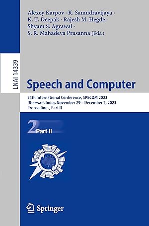 Bild des Verkufers fr Speech and Computer zum Verkauf von moluna