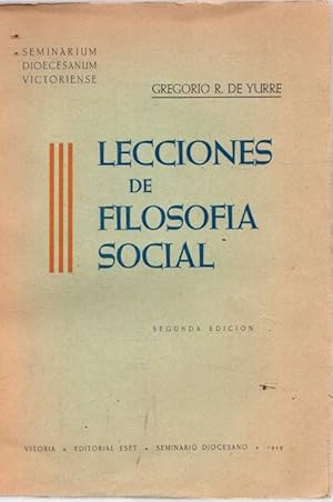 Immagine del venditore per Lecciones de filosofa social . venduto da Librera Astarloa