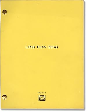 Bild des Verkufers fr Less Than Zero (Original screenplay for the 1987 film) zum Verkauf von Royal Books, Inc., ABAA