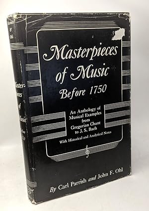 Imagen del vendedor de Masterpieces of music before 1750 - an anthology of Musical Examples from gregorian chant to J.S. Bach a la venta por crealivres