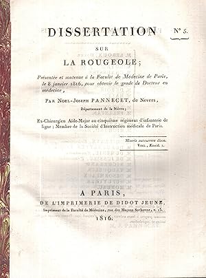 Seller image for Dissertation sur la rougeole for sale by PRISCA