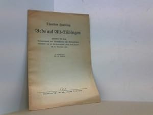 Seller image for Rede auf Alt-Tbingen gehalten beim Heimatabend der Professoren und Weingrtner, veranstaltet von der NS-GemeinschaftKraft durch Freudeam 30. November 1934. for sale by Antiquariat Uwe Berg