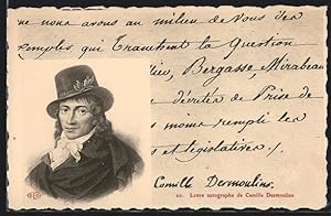 Imagen del vendedor de Ansichtskarte Lettre autographe de Camille Desmoulins, franzsische Revolution a la venta por Bartko-Reher