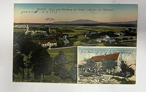 Postkarte Häslich Blick vom Mühlberg auf Mittel und ein Teil Oberdorf