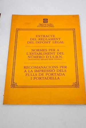 Immagine del venditore per Extracte del Reglament del Diposit Legal venduto da Alcan Libros